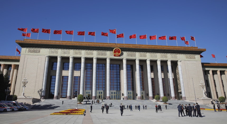 O Grande Salão do Povo, em Pequim, onde decorreu nos últimos dias o 20.º Congresso do Partido Comunista da China
