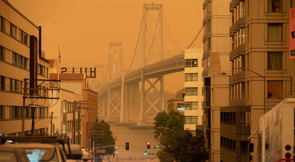  EUA, San Francisco envolto em fumo dos inc&ecirc;ndios florestais | Stephen Lam - Reuters  
