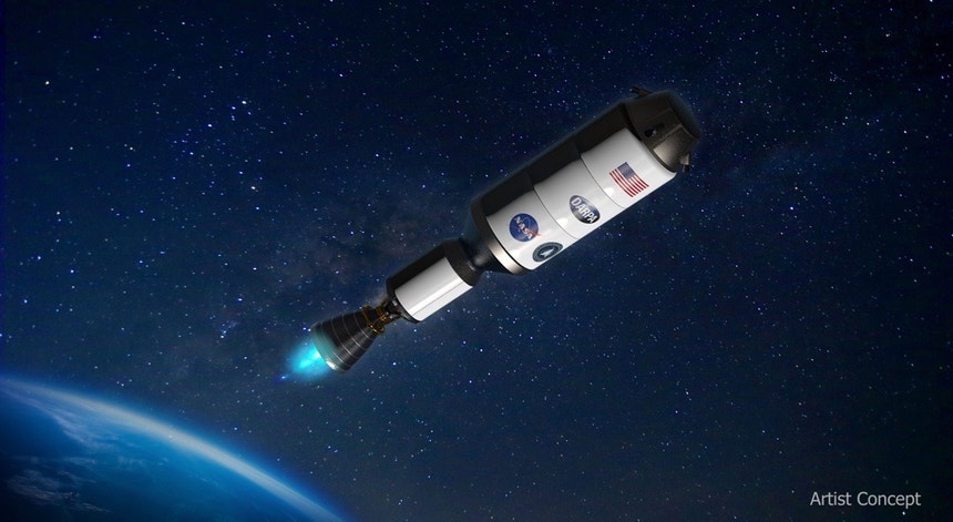 Conceito artístico do veiculo espacial Demonstration  for Rocket to Agile Cislunar Operations (DRACO) - DARPA/DR
