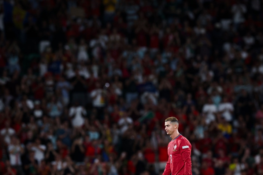 Ronaldo treinou no ginásio afastado da equipa na preparação do Dinamarca-Portugal