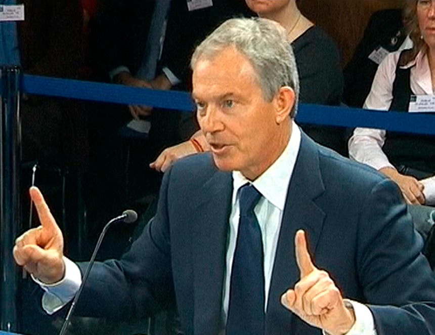 Tony Blair perante a Comissão de Inquérito Chilcot em janeiro de 2011 Foto: Reuters