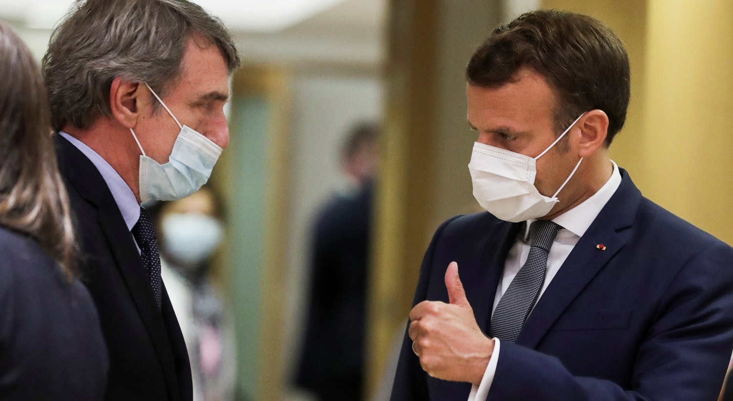  O presidente do Parlamento Europeu, David Sassoli e o Presidente franc&ecirc;s Emmanuel Macron | Stephanie Lecocq - Reuters 