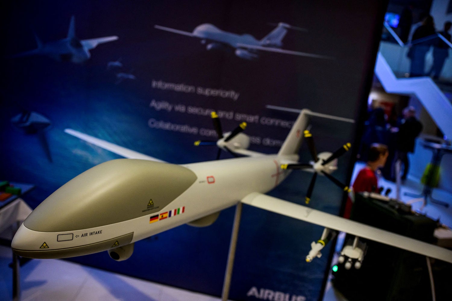 O Eurodrone est&aacute; a ser desenvolvido pela Airbus com a Dassault Aviation e a Leonardo para Alemanha, Fran&ccedil;a, It&aacute;lia e Espanha, com o primeiro voo previsto para 2027 Foto AFP 
