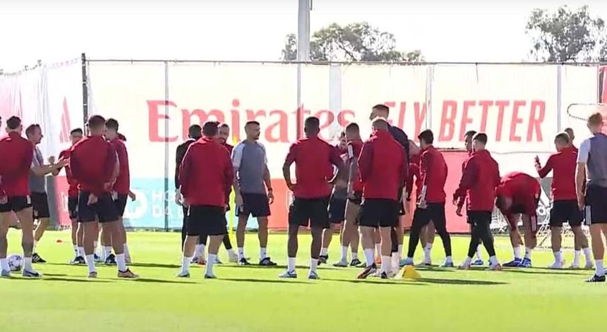 A equipa do Benfica está na máxima força para o jogo desta terça-feira
