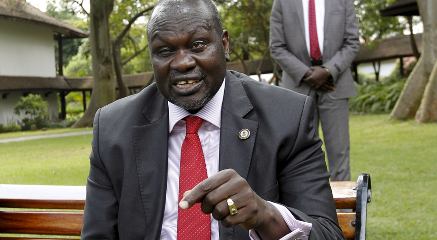 Riek Machar, líder da oposição armada do Sudão do Sul e ex-vice-presidente.
