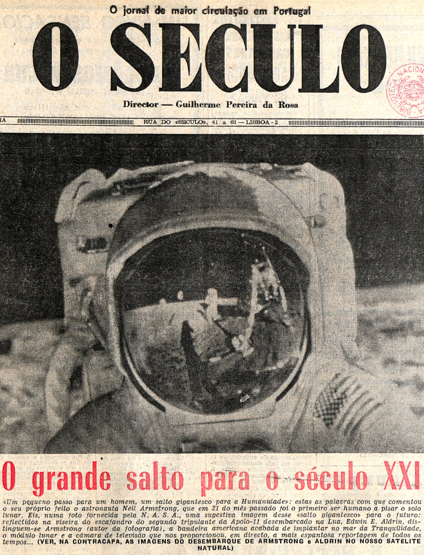  Jornal &quot;O S&eacute;culo&quot; (21 julho 1969)  