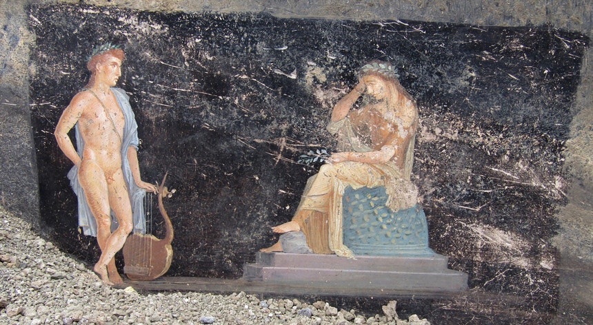 Fresco que retrata cena onde o deus Apolo tenta seduzir a sacerdotisa Cassandra
