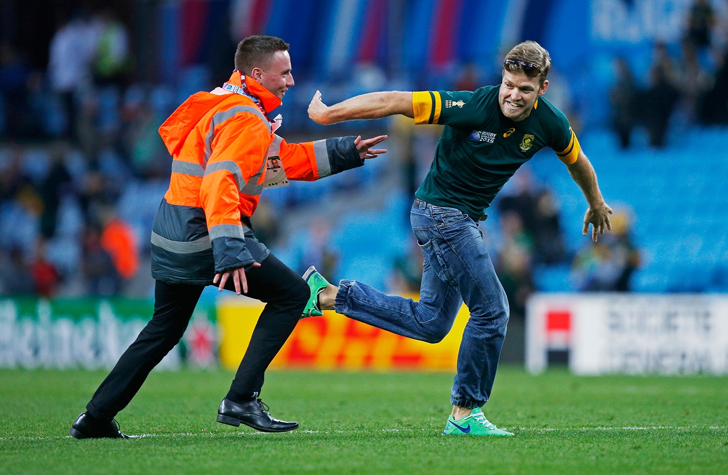  Um adepto da sele&ccedil;&atilde;o sul africana no Mundial de Rugby em  2015 /Peter Cziborra - Action Images via Reuters 