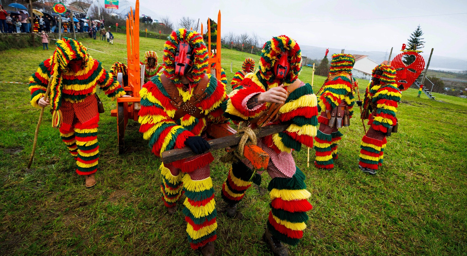  Portugal. Macedo de Cavaleiros. Caretos durante o o Carnaval de Podence | Pedro Sarmento Costa - Lusa 