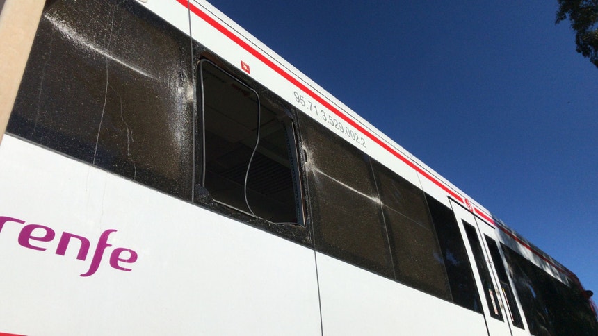 Imagem de Novo acidente ferroviário. Comboio colide contra grua em Espanha