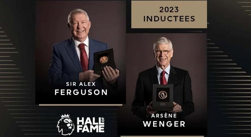 O escocês Alex Ferguson e o francês Arséne Wenger já estão no "Hall of Fame" da liga inglesa de futebol
