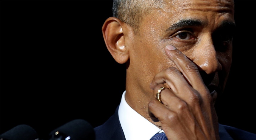 O discurso emocionado marcou a despedida de Obama enquanto Presidente. 
