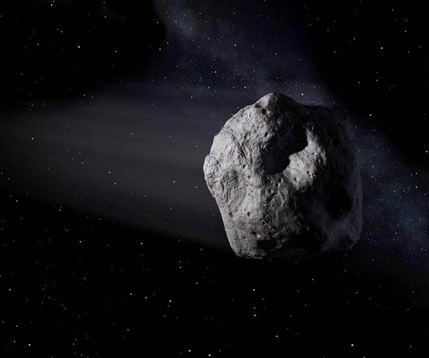 Uma imagem do aspeto provável do asteróide Apófis
