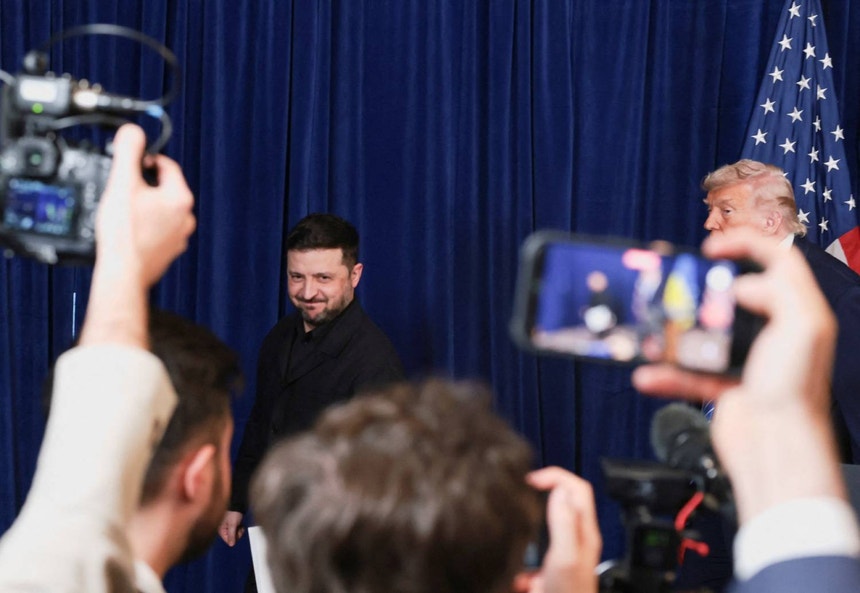 Imagem de Zelensky reitera que Ucrânia precisa do apoio dos EUA e não confia em Putin