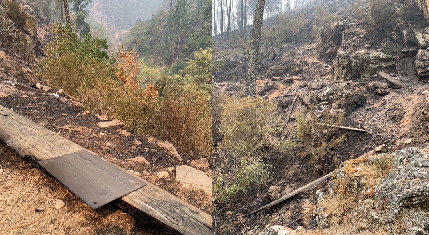  Em Arouca, os Passadi&ccedil;os do Paiva foram atingidos em parte do percurso. / Foto: Ant&oacute;nio Antunes - RTP 