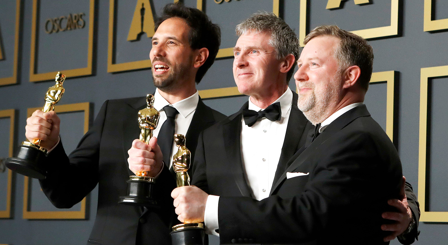  Guillaume Rocheron, Greg Butler e Dominic Tuohy foram premiados pelos melhor Efeitos Visuais no filme &quot;1917&quot; /Lucas Jackson - Reuters 