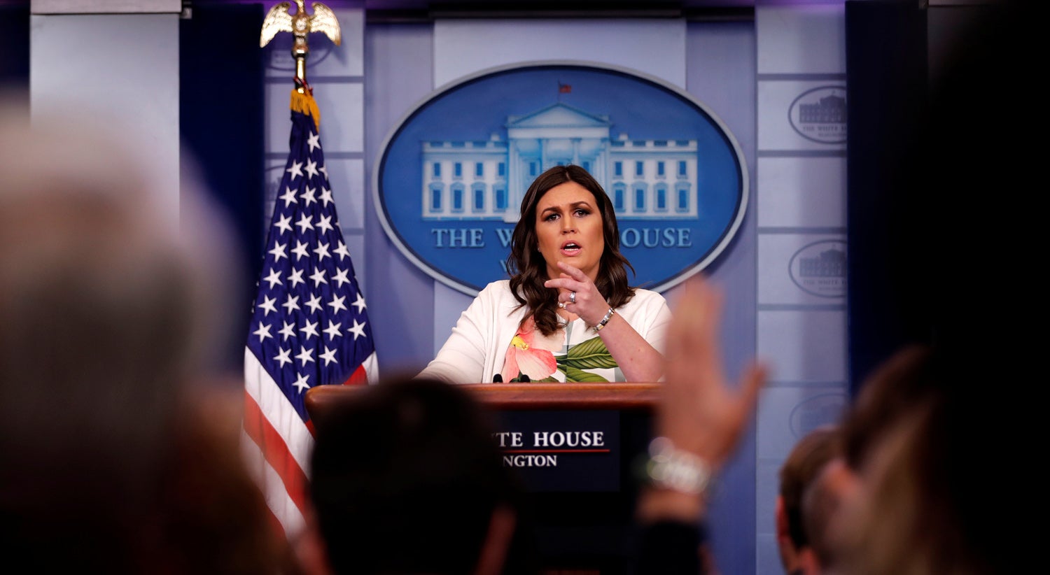 A porta-voz da Casa Branca, Sarah Sanders, disse que Trump queria abrir um debate sobre imigra&ccedil;&atilde;o. Foto: Jonathan Ernst - Reuters