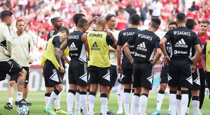 A equipa do Benfica começa a segunda fase da pré-época
