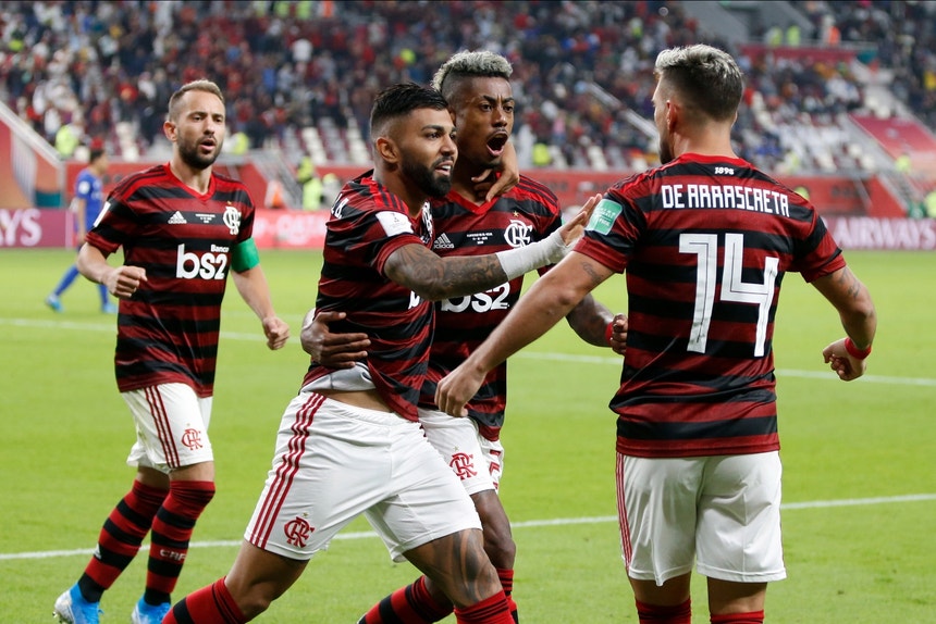 Flamengo festeja o triunfo sobre o Al-Hilal
