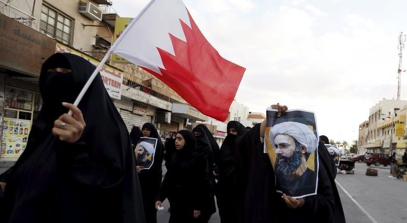 Protestos no Bahrein contra a execução do clérigo xiita Nimr al-Nimr na Arábia Saudita.
