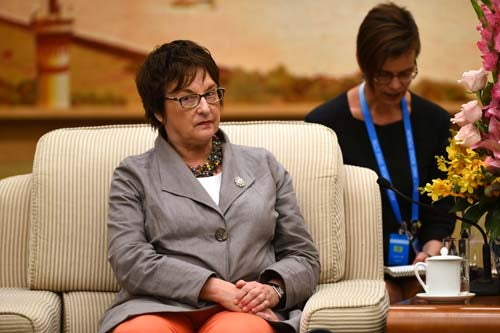 Brigitte Zypries, ministra alem&atilde; da economia, durante o primeiro F&oacute;rum "Um Cintur&atilde;o, Uma Estrada" Foto: Reuters