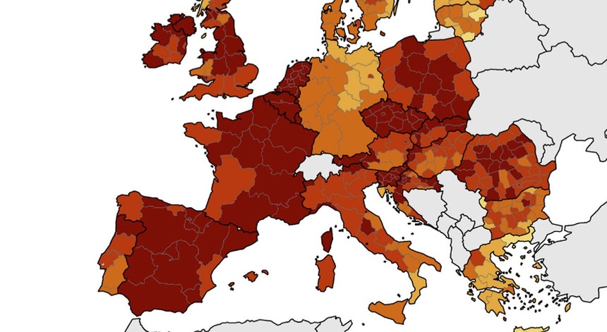 COVID-19: Mapa mostra que nível máximo de infeções se mantém em Portugal,  Espanha, França, Itália e Grécia - Ciência - SAPO Tek