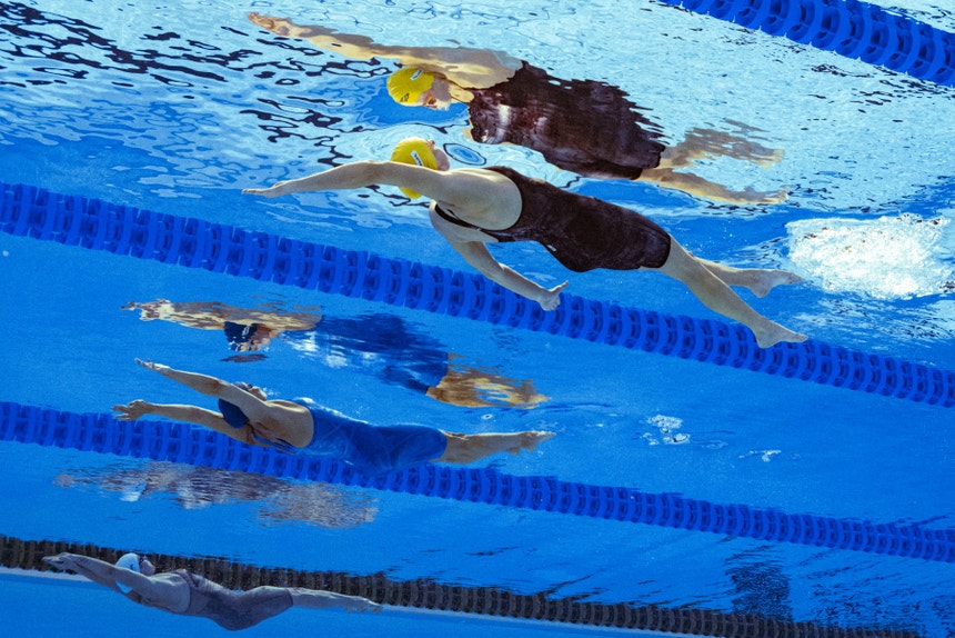 Imagem de Camila Rebelo e Mariana Cunha nas meias-finais nos Europeus de piscina curta