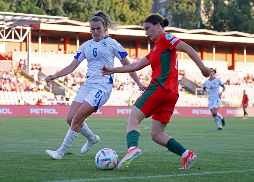 Telma Encarnação no recente jogo contra a Bósnia
