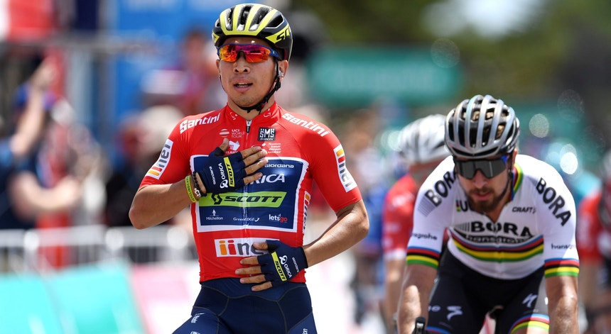 Caleb Ewan repetiu a vitória numa etapa do Tour Down Under
