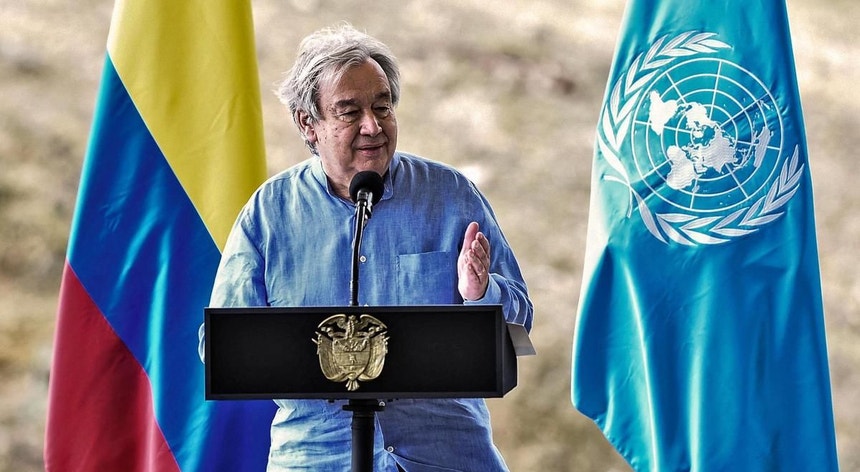 Guterres na Colômbia disse estar preocupado com os "inimigos da paz"

