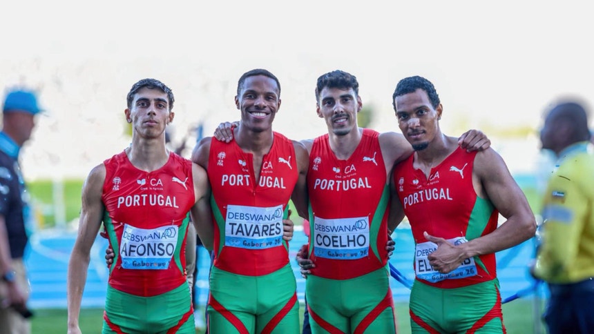 Imagem de Portugal em quarto lugar nos 4x400 metros dos Mundiais de estafetas
