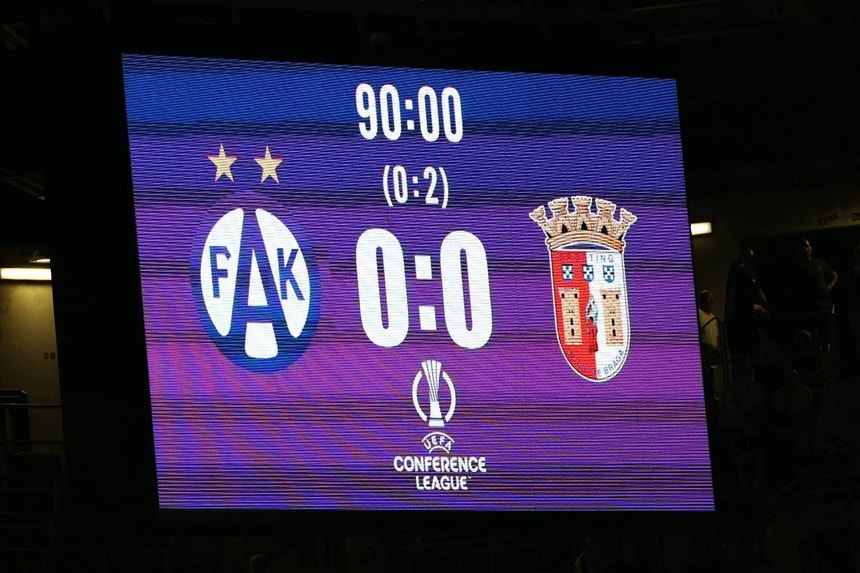 Imagem de Sporting de Braga empata em Viena e segue para a Liga Conferência