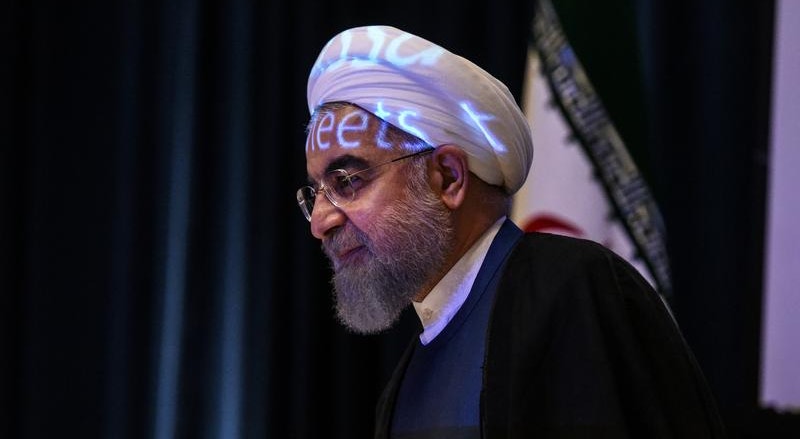 Hassan Rohani, o Presidente do Irão, numa conferência em Nova Iorque esta semana

