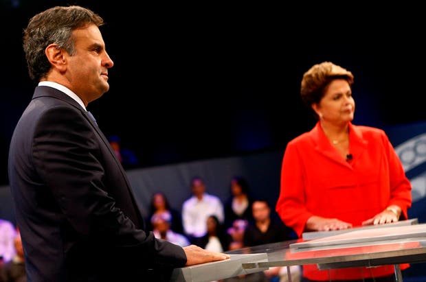 Aécio Neves e Dilma Rousseff em debate