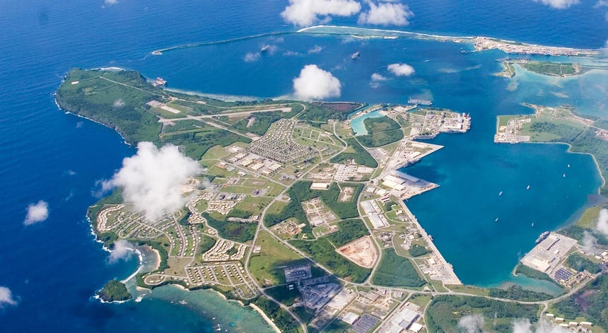 Vista aérea da base de Guam dos EUA no oceano Pacífico. Foto: Reuters