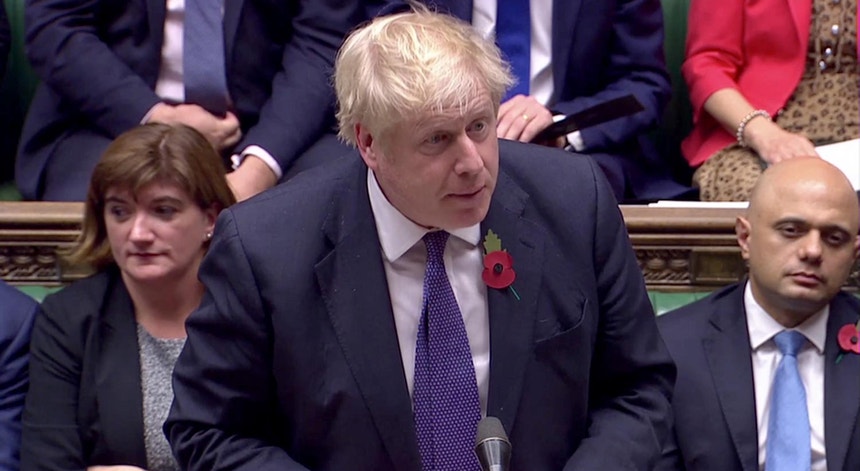 Boris Johnson, primeiro-ministro do Reino Unido, viu rejeitada no Parlamento a sua moção para se realizarem eleições antecipadas a 12 de dezembro de 2019 
