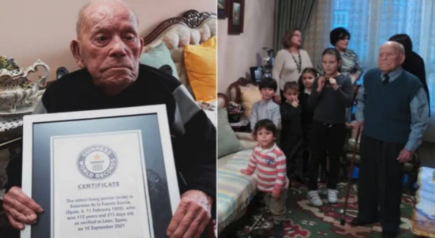Saturnino de la Fuente econhecido pelo Guinness World Records como o homem mais velho do mundo
