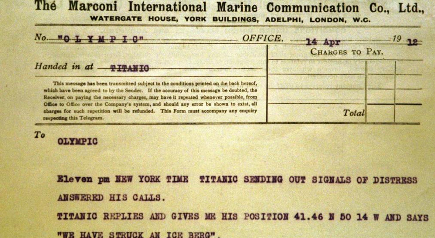Novos telegramas trocados pelo Titanic foram encontrados (Cr&eacute;ditos: Reuters)