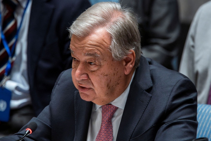 António Guterres, secretário-geral das Nações Unidas, no Conselho de Segurança da ONU
