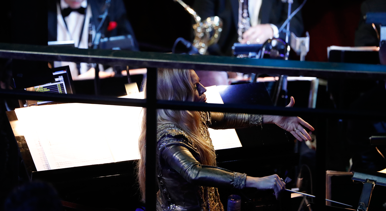  Eimear Noone foi a primeira mulher a conduzir a orquestra dos &Oacute;scares /  Mario Anzuoni - Reuters 