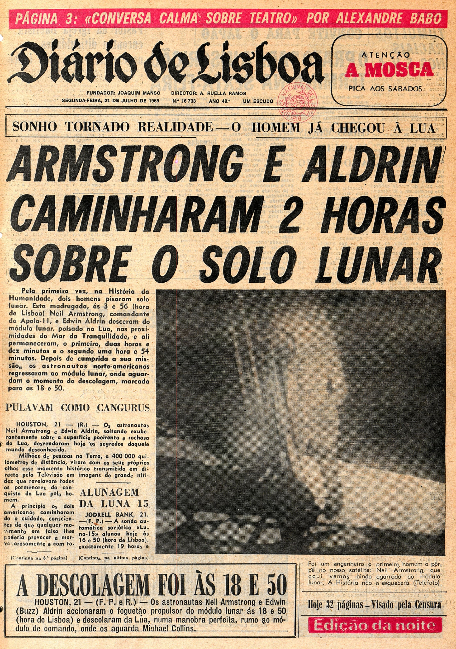  Jornal &quot;Di&aacute;rio de Lisboa&quot; (21 julho 1969)  
