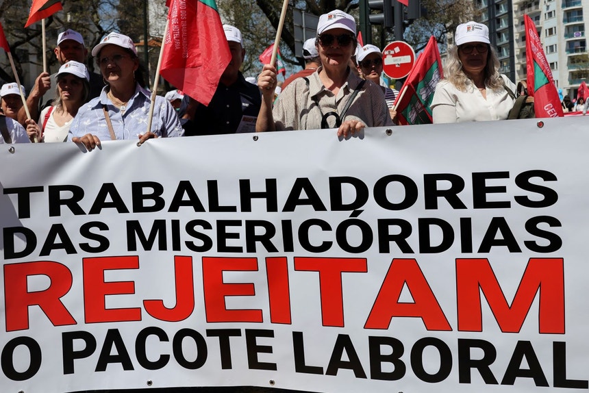 Imagem de Protesto contra pacote laboral. 