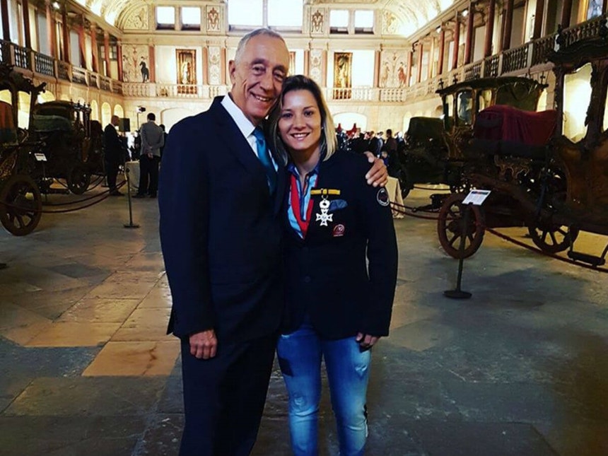 Telma Monteiro com Marcelo Rebelo de Sousa
