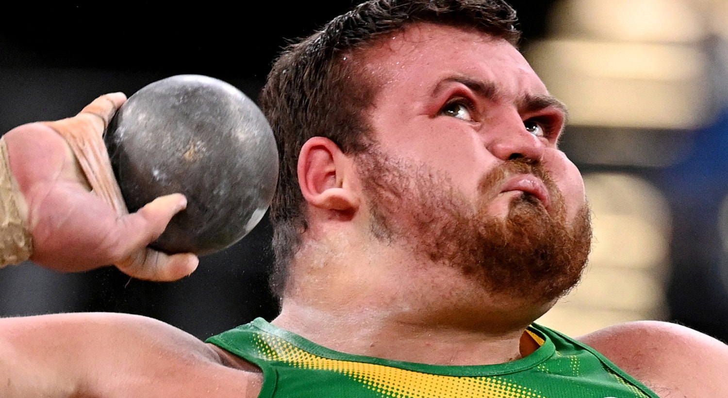  Sul-africano, Kyle Blignaut, na prova de arremesso de peso. | Foto: Dylan Martinez - Reuters 