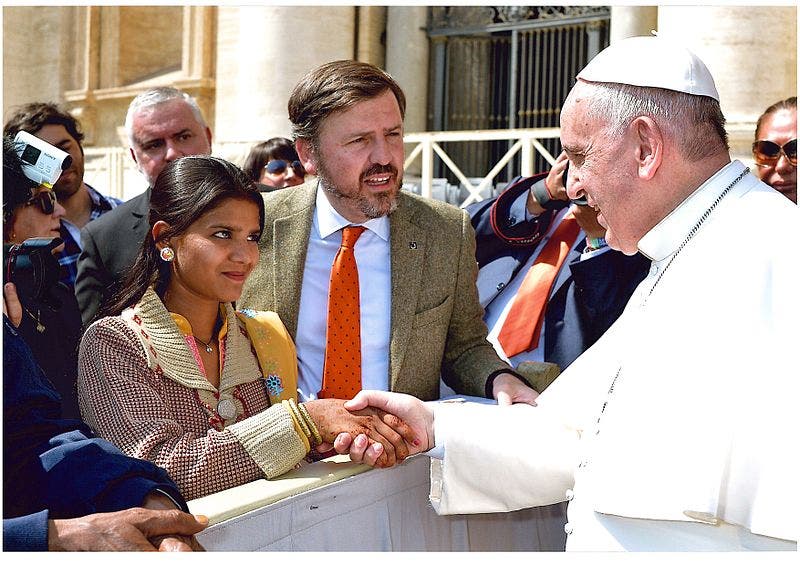 O Papa Francisco recebeu no Vaticano a família de Asia Bibi e prometeu rezar por ela Foto: Wikicommons