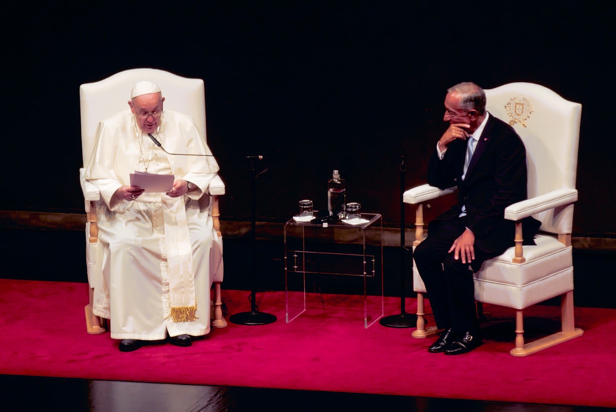  Papa Francisco no CCB com o Presidente da Rep&uacute;blica de Portugal, Marcelo Rebelo de Sousa | Paulo Domingos Louren&ccedil;o - RTP 