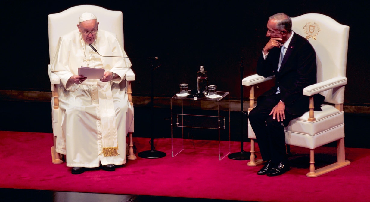  Papa Francisco no CCB com o Presidente da Rep&uacute;blica de Portugal, Marcelo Rebelo de Sousa | Paulo Domingos Louren&ccedil;o - RTP 