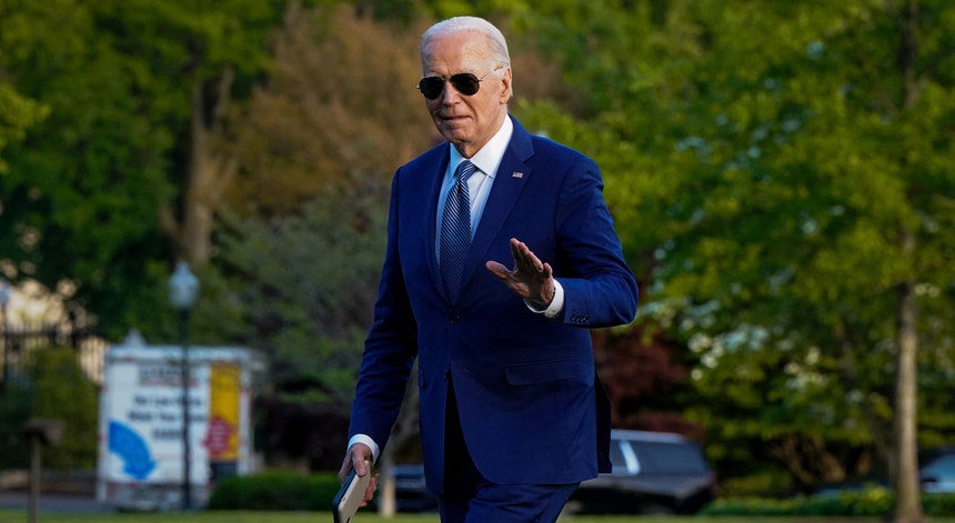 O presidente Joe Biden de regresso à casa Branca
