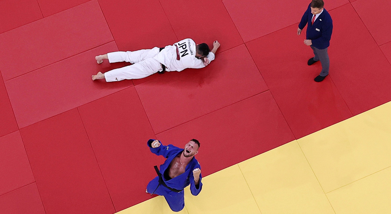  Judo +100kg. Lukas Krpalek da Rep&uacute;blica Checa celebra a vit&oacute;ria na semi-final. | Foto: Sergio Perez - Reuters 