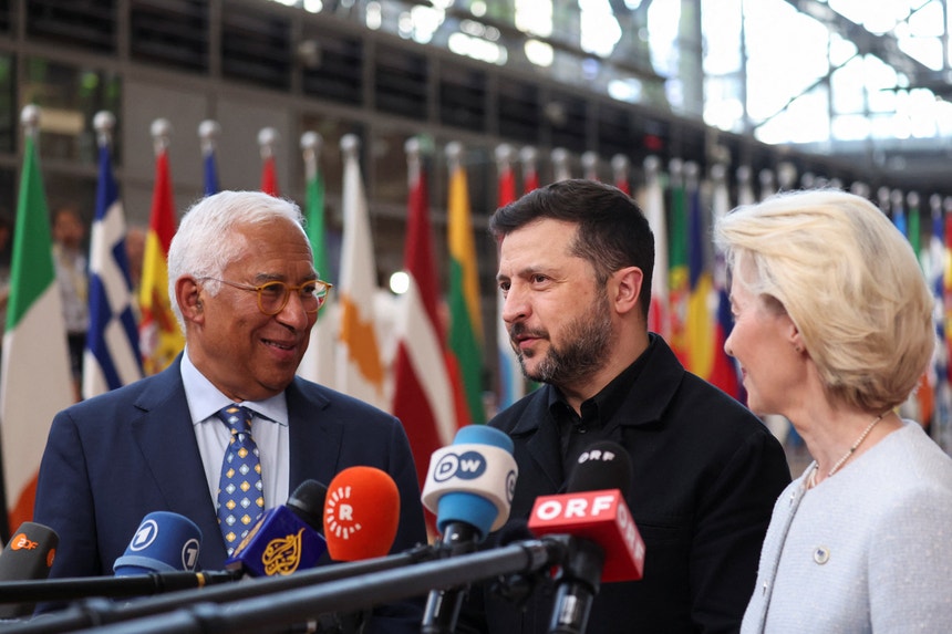 Imagem ilustrativa: Zelensky em Bruxelas para "preparar" os tempos de paz